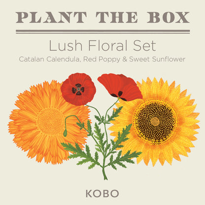 Lush Floral Plant the Box Candle Gift Set