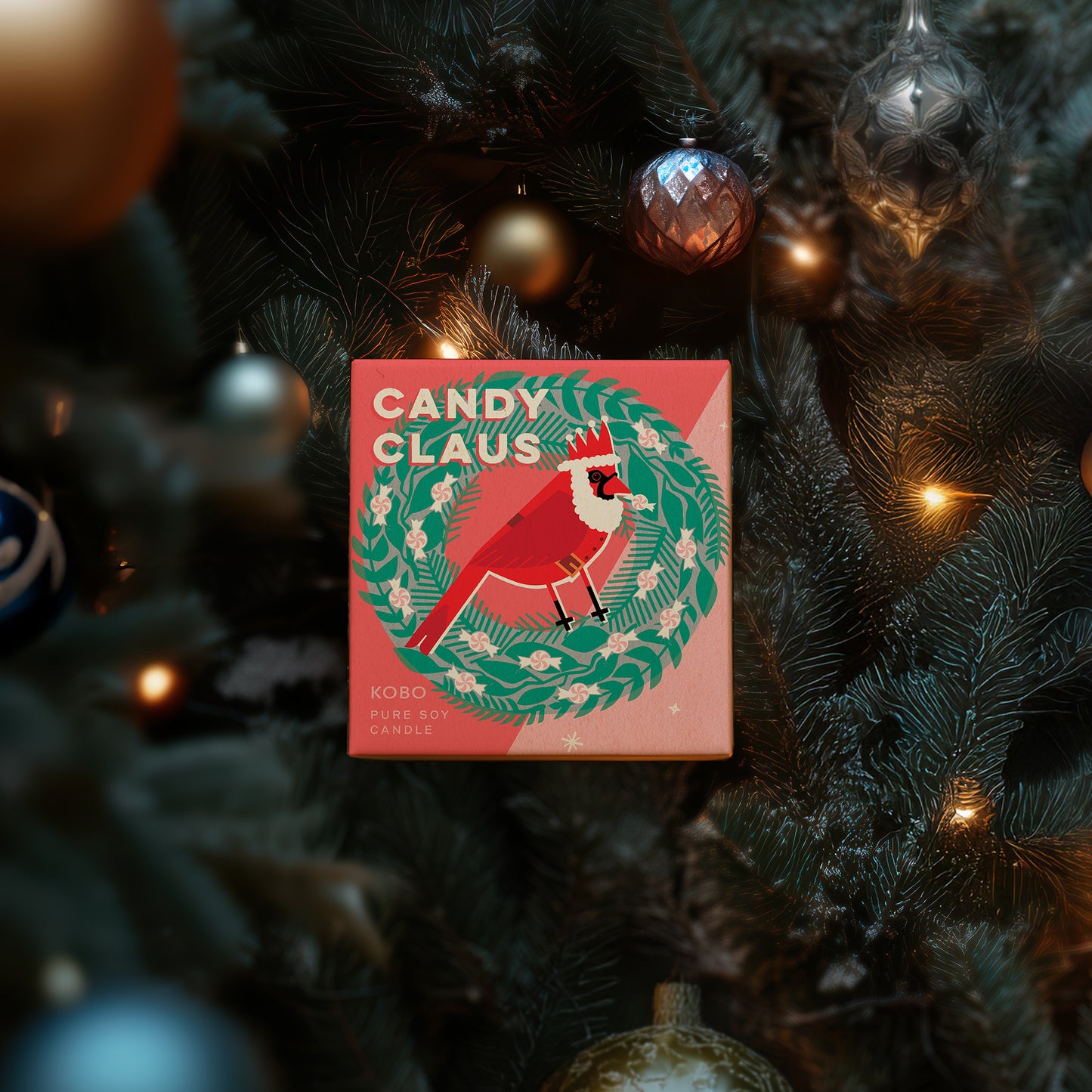 Alternate Image of Candy Claus Holiday Birds 9 oz Candle