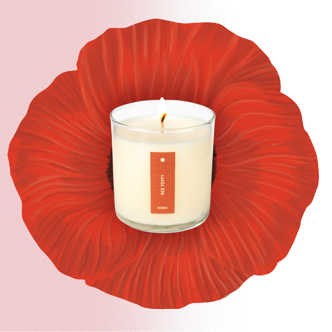 Alternate Image of Red Poppy Candle